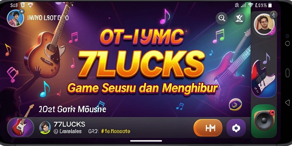 Tampilan gameplay menarik dari 77LUCKS yang penuh semangat musik.