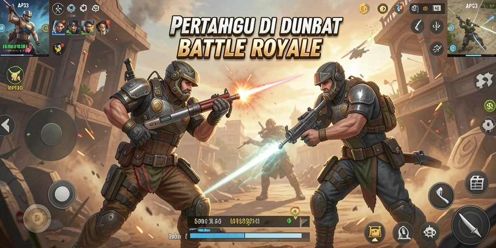 Tangkapan layar gameplay intens dari API33 di peta Battle Royale.