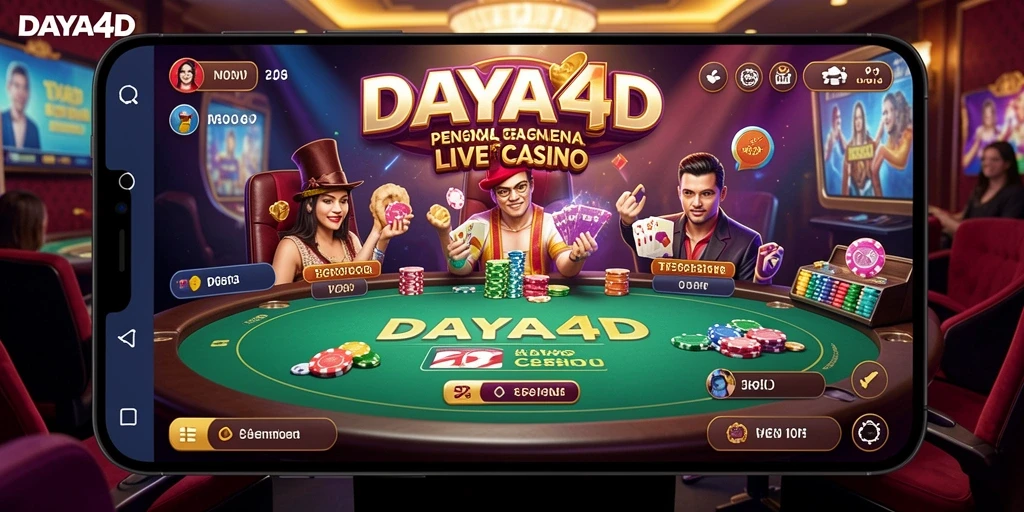 Tampilan gameplay Live Casino yang menarik di aplikasi DAYA4D.