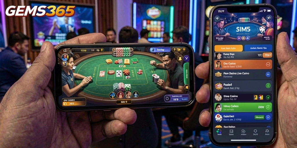Tampilan menarik dari permainan Live Casino di GEMS365.
