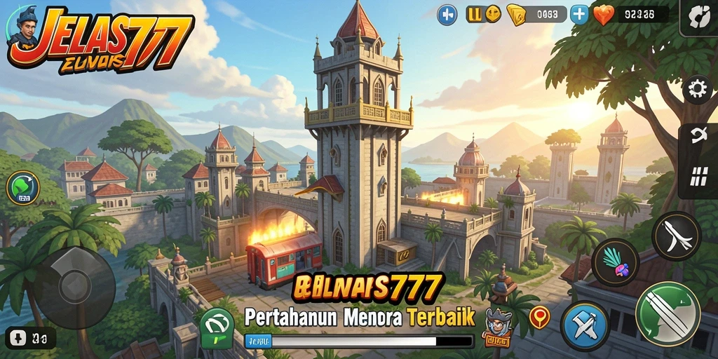 Screenshot utama JELAS777 menampilkan aksi seru dalam game Tower Defense.