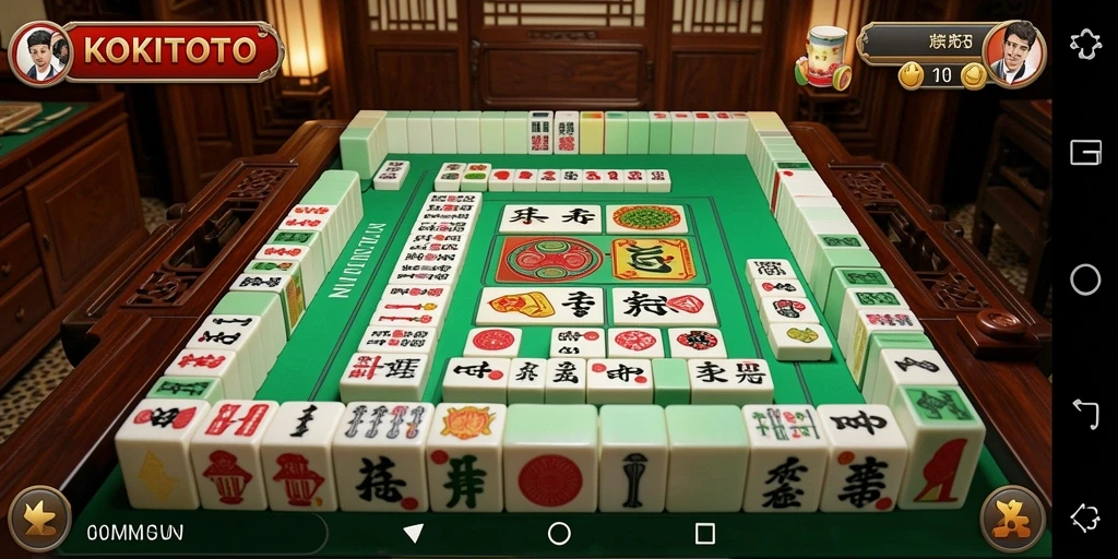 Tampilan screenshot KOKITOTO yang menunjukkan aksi gameplay Mahjong yang menegangkan.