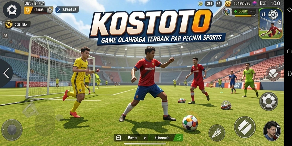 Gameplay seru dari KOSTOTO menunjukkan aksi olahraga yang mendebarkan.