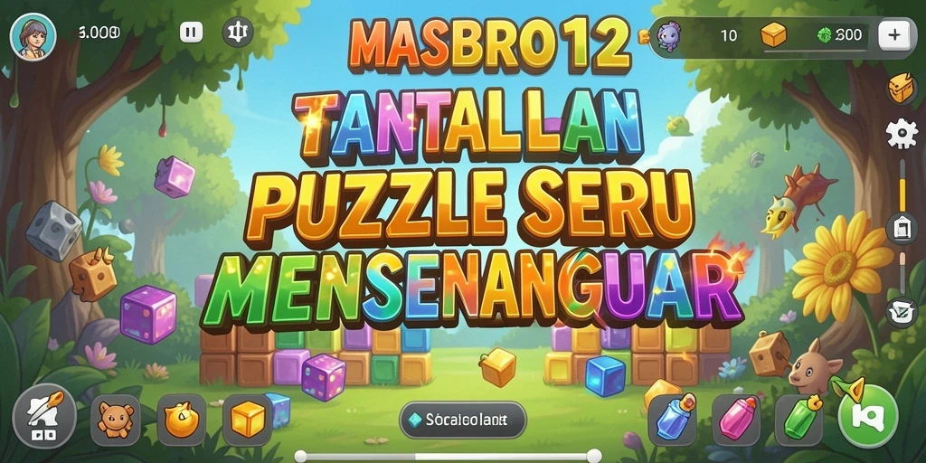 Screenshot gameplay <strong>MASBRO12</strong> menampilkan tantangan puzzle yang menarik.