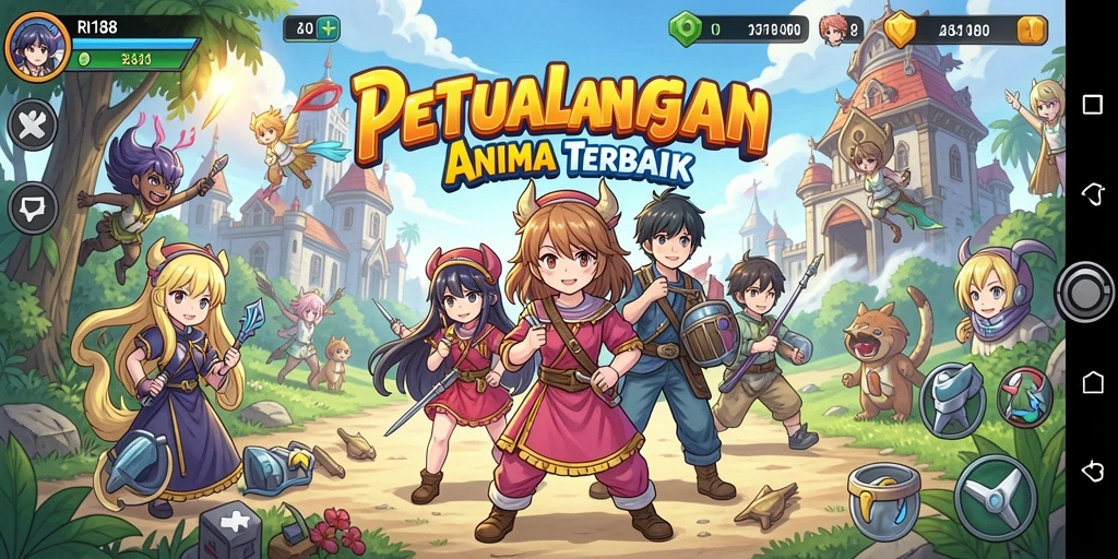 Tampilan layar gameplay RI188 yang seru dan penuh warna.