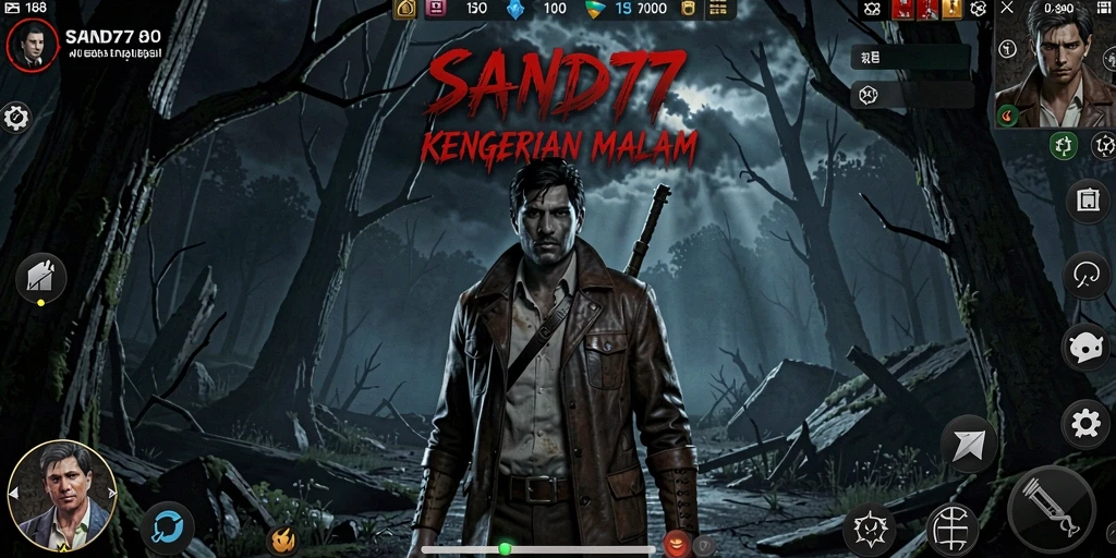 Gameplay menegangkan dari SAND77 dalam suasana kegelapan.