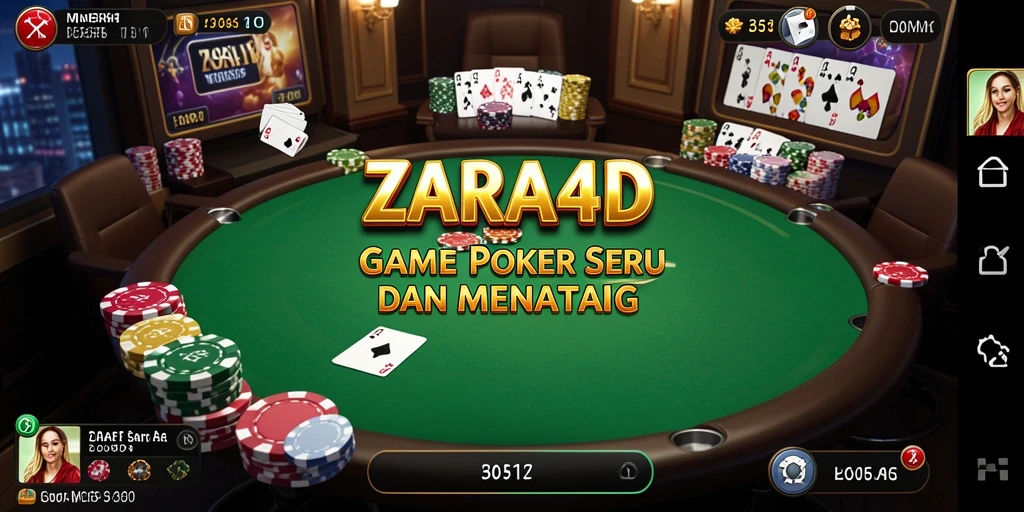 Screenshot gameplay menunjukkan keasyikan bermain Poker di ZARA4D.